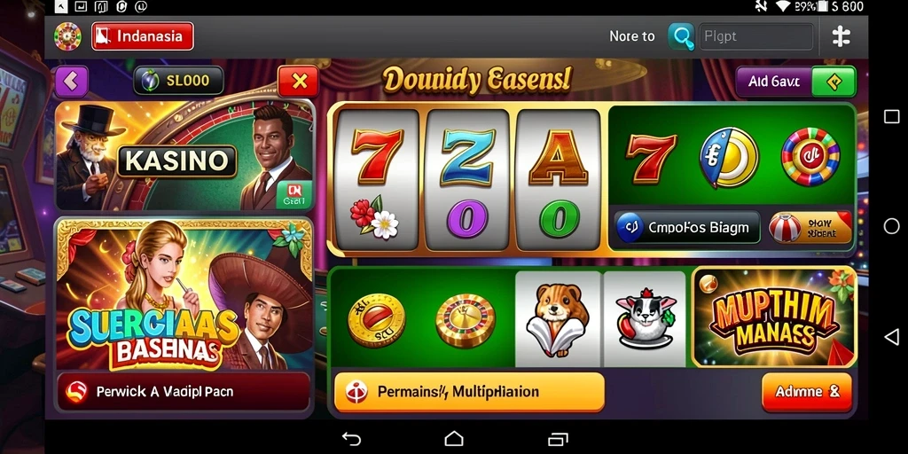 Screenshot dari permainan slot dengan tema fantasi.