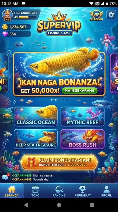 Cuplikan layar menu unduhan supervip untuk perangkat Android